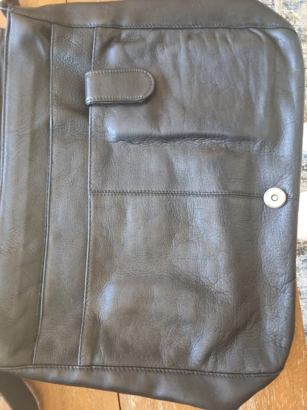 Frye Black Leather Messenger Bag Briefcase